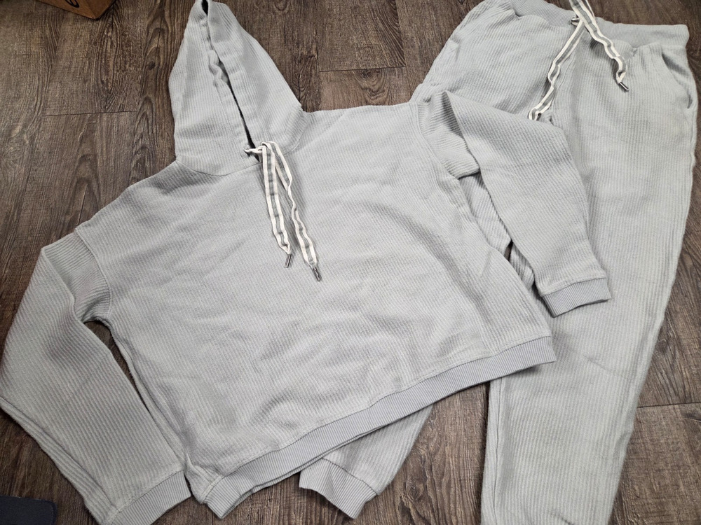Aerie Pale Green Ribbed Sweatshirt Joggers Outfit Set XS/Small